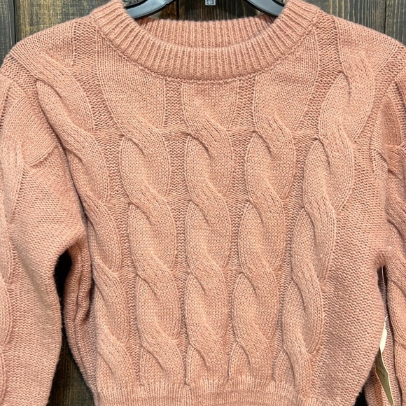 Altar'd State Pink Cable Knit Sweater - Picture 4 of 8